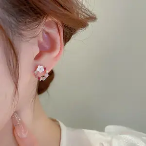 RRNS 415 Anting Bunga Stud Anting Wanita Tusuk Fashion Alloy Gaya Elegan