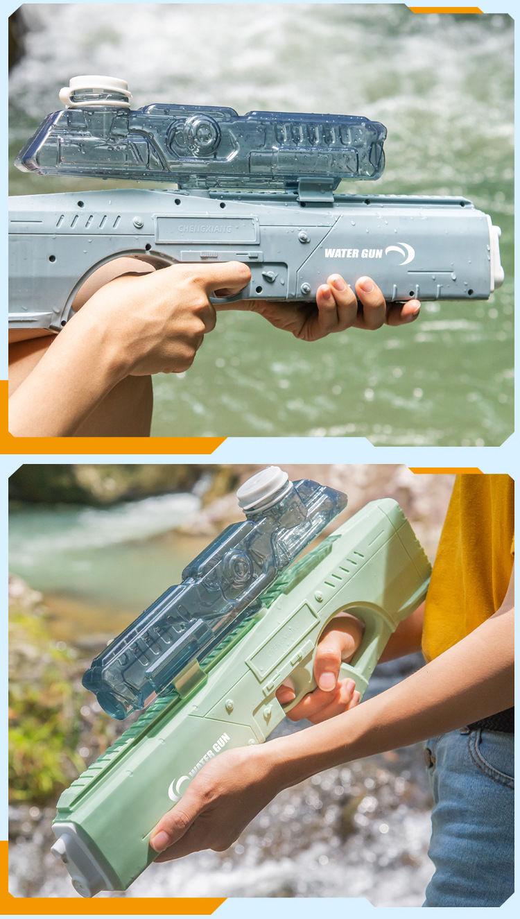 Product Introduction of Electric Continuous Fire Children's Toy Advanced Water Gun Water Splashing Festival Water Fight Gun Boys Fully Automatic Water Absorption High Pressure Powerful 22