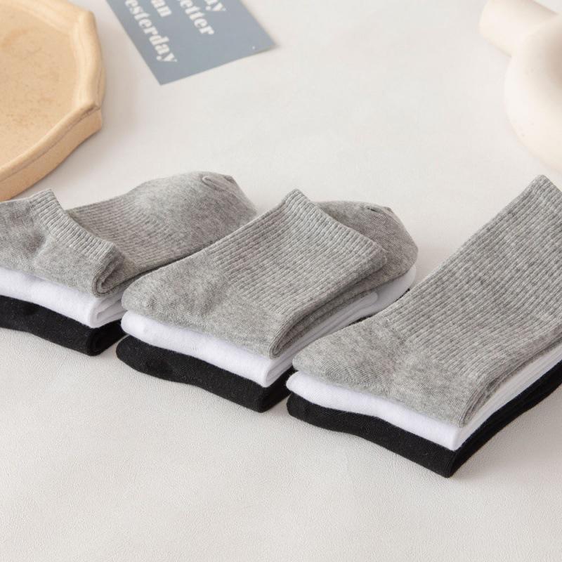 Tất nam cổ ngắn *Giá Sốc* Vải Cotton mềm mại co giãn 4 chiều, Vớ màu trơn chống hôi chân