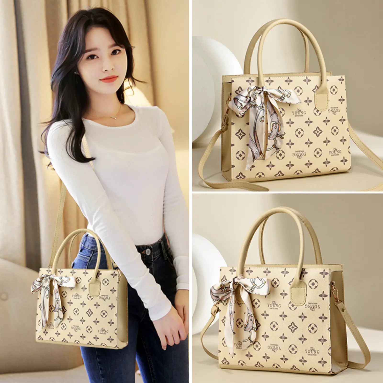 Fauget #S601 Boston Women's Bag Handbag Fashion Waterproof PU Leather Crossbody Bag