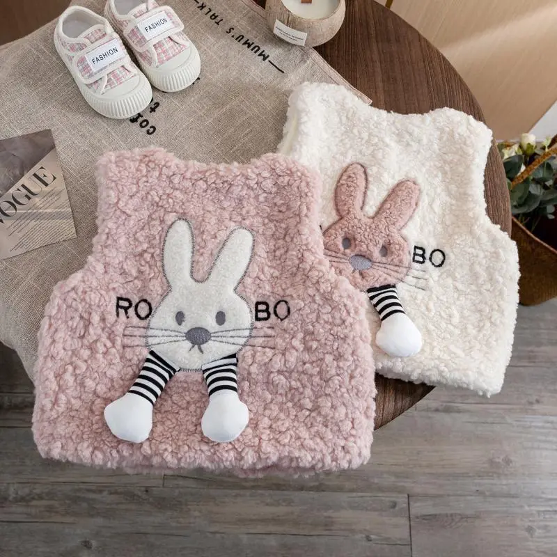 Quần Áo Mùa Đông Cho Em Bé Gái, Vest Nhung, Áo Vest Len Lông Cừu Dày, Thích Hợp Cho Trẻ Em, Có Thể Mặc Ngoài Trời, Ấm Áp, Phong Cách Hàn Quốc, Điểm Nóng Của Mọi Người Đặc Biệt