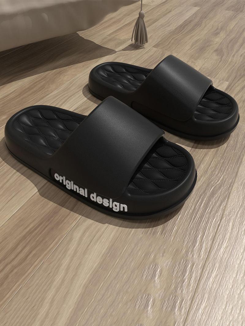 Product Introduction of Men's Casual Plain Color Slides, 1 Pair Lightweight Non-slip Soft Comfortable Home Slippers, Casual Trendy Slippers for Indoor & Outdoor Wear 17