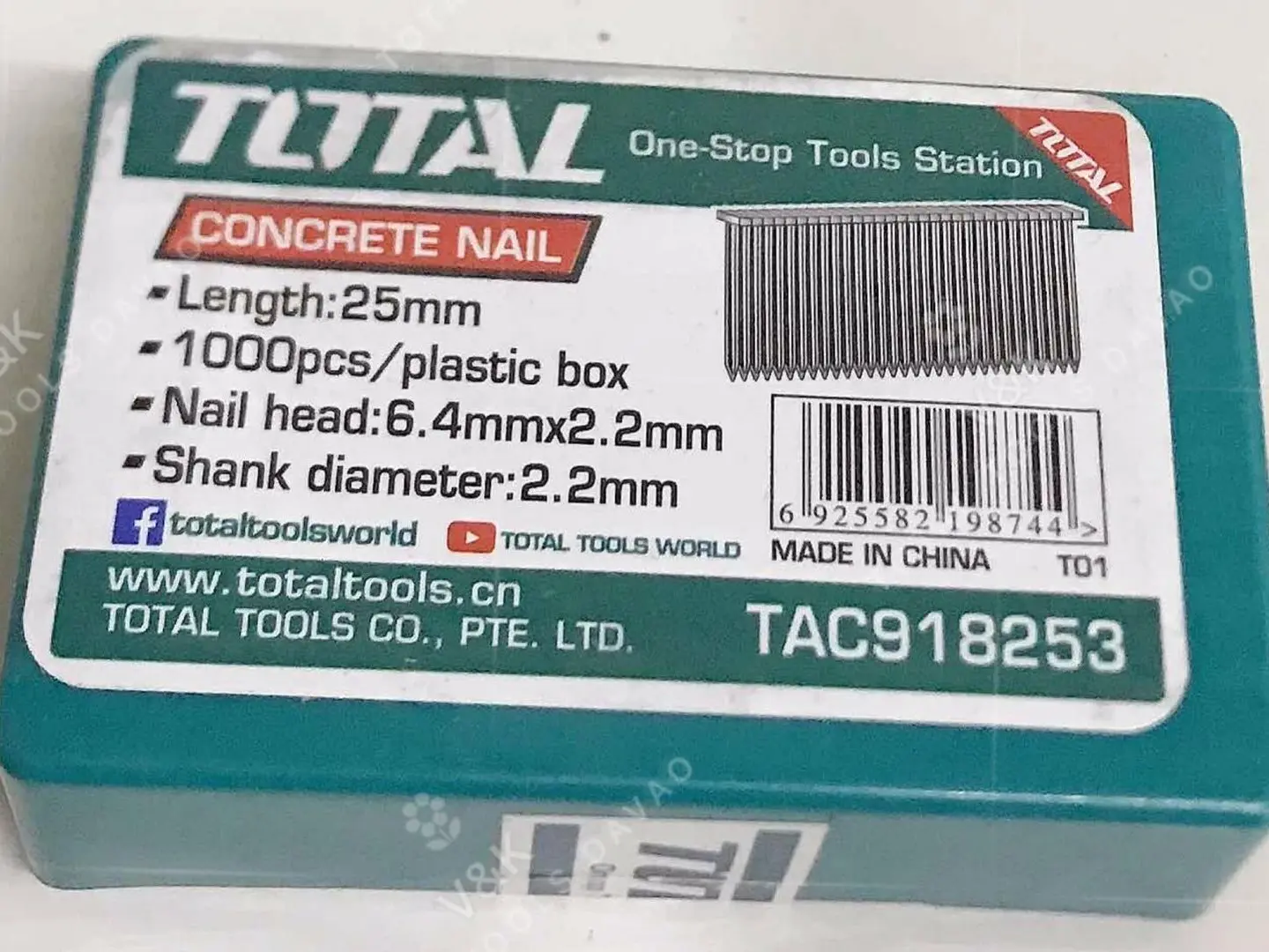 [CHÍNH HÃNG] Đinh bấm Bê tông 25mm_Total TAC918253