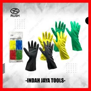 RUSH Sarung Tangan Karet Tebal Latex PVC Pelindung Tangan Anti Slip