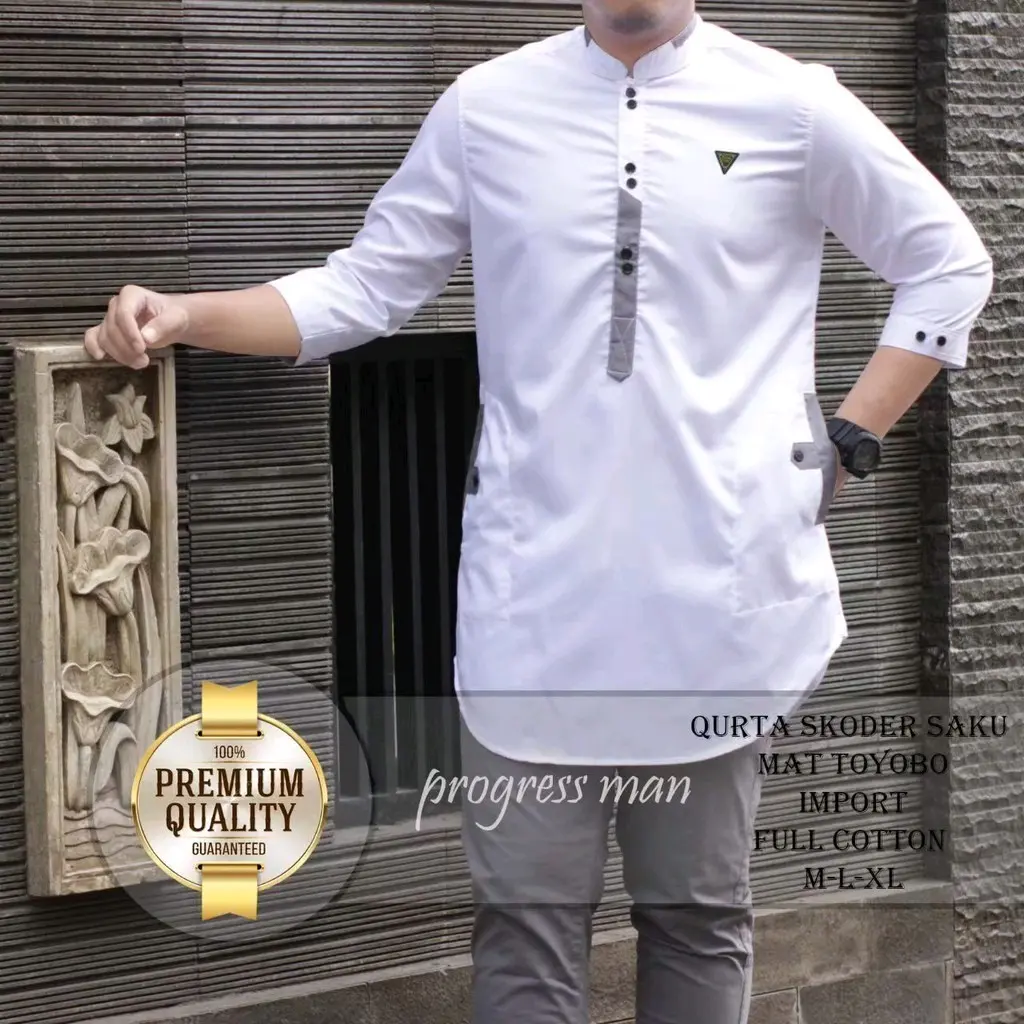 Baju Koko Pria Dewasa / Baju Koko MURAH / Koko Muslim Laki Laki / Koko Kurta Pakistan TOYOBO IMPORT Lengan 3/4
