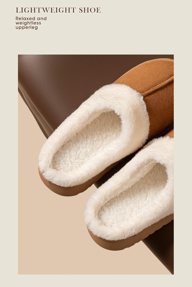 Product Introduction of Dép Bông Da Lộn, Dành Cho Nữ, Mùa Thu Và Mùa Đông, Dép Đi Trong Nhà, Đế Trong Nhà, Chống Trượt, Thích Hợp Sử Dụng Trong Nhà, Thời Trang, Lông Maillard, Chất Liệu Bông 7