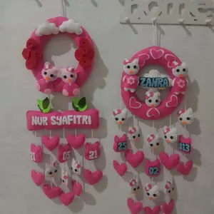 hanging door hello Kitty bisa request warna, nama, tgl lahir dll