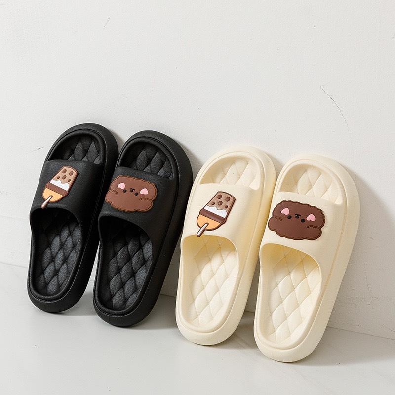 Xả kho Dép bánh mì nam nữ | Dép quai ngang hoạt hình gấu và trà sữa dễ thương hottrend cho giới trẻ