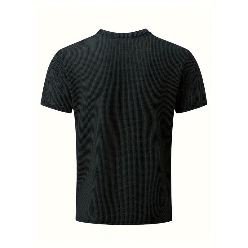 Men's Casual T-Shirt - Moisture-Wicking, Breathable, Lightweight Polyester & Spandex, 1pc, Short Sleeves, Solid Black Menswear Top women's  running  shorts squat  suit juventus  third  kit badminton  outfit basketball  shorts baggy  compression  shirt sau 5