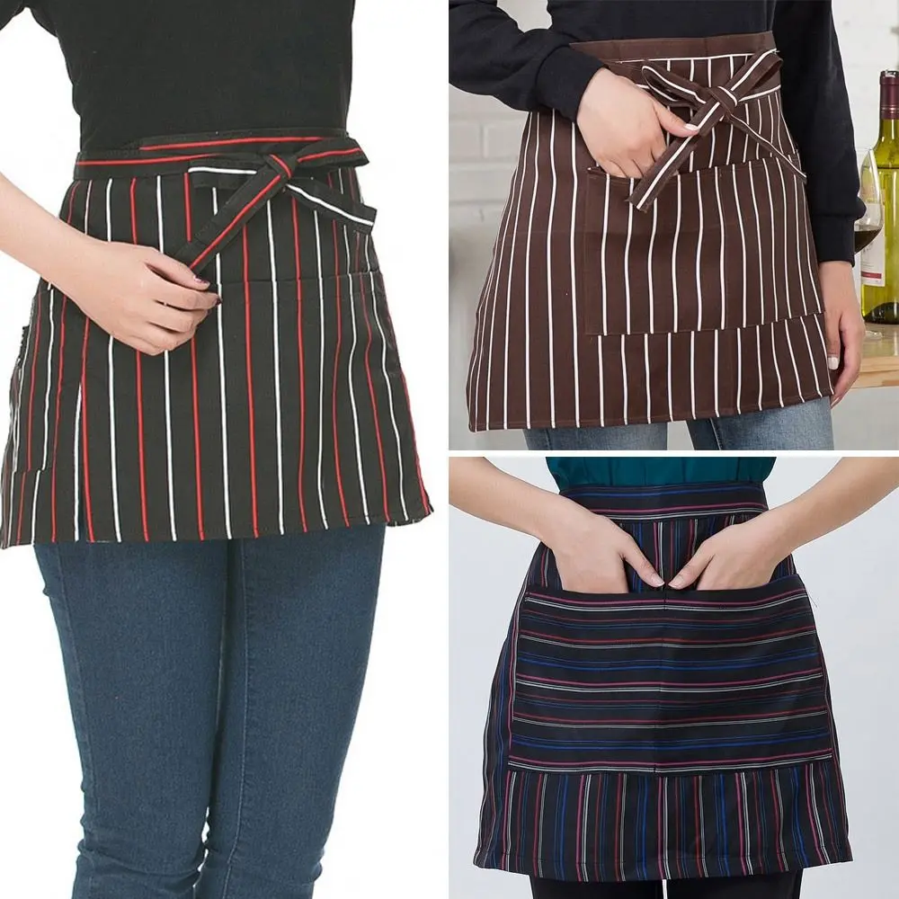 New Kitchen Short Half Waist Apron Bar Pub Cafe Cooking Waitress Half Apron Antifouling Work Apron Women Men