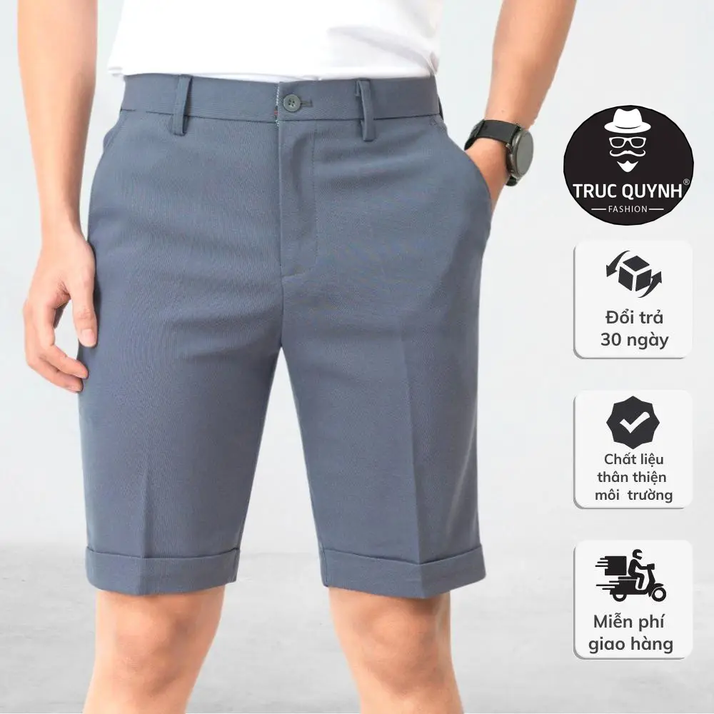 Quần Short Tây Âu Nam Chất Liệu Co Giãn Mềm Mại Không Nhăn Không Phai Màu Kiểu Dáng Slim Trẻ Trung