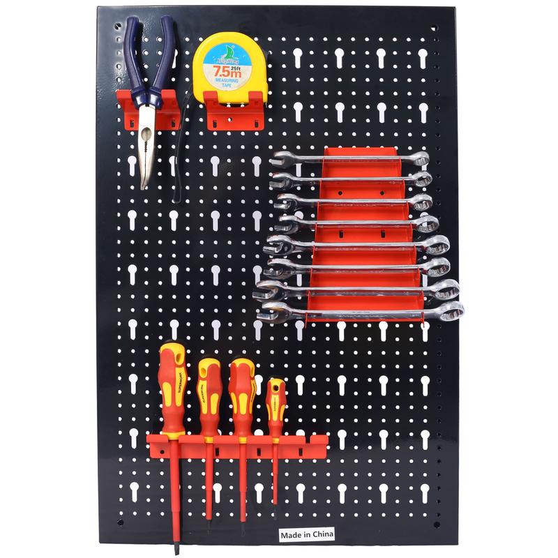 Pegboard Wall Organizer, 4ft Metal Garage Pegboard Tool Organizer ...