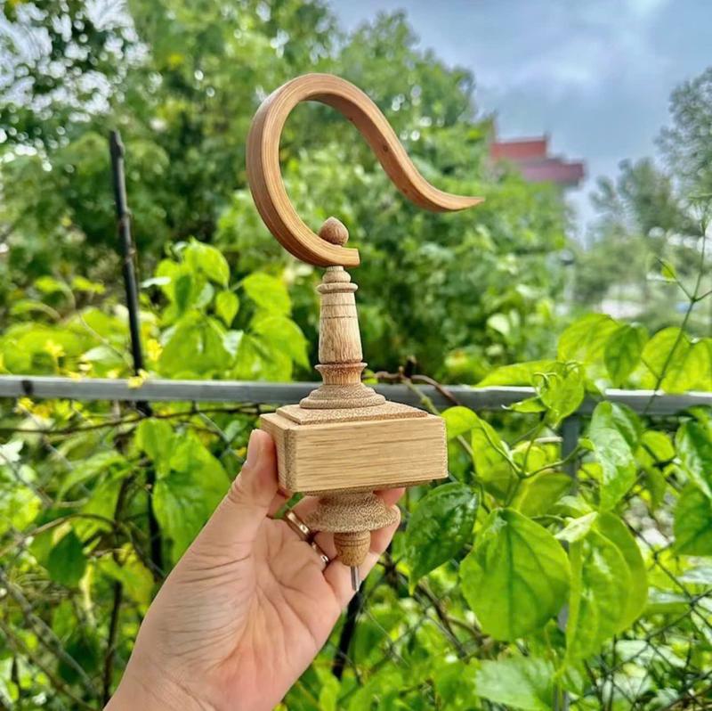 Móc tre liền khối và Nậm tre vuông 1 Combo hoàn hảo cho lồng chim chào mào