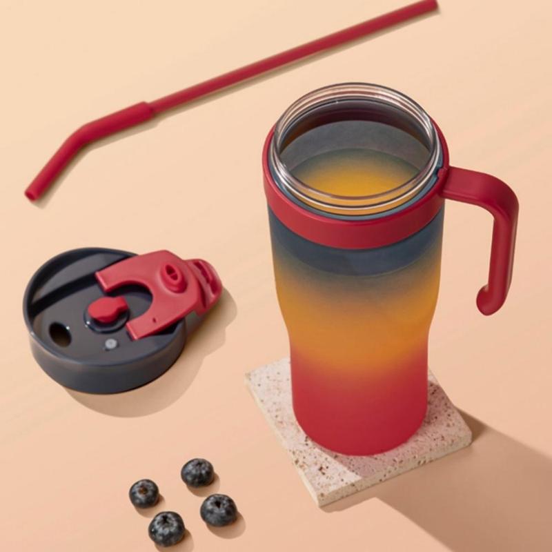 Product Introduction of Leak-proof Water Bottle Set, 3 Counts/set Portable Large Capacity Water Bottle with Straw, Drinking Cup for Office, School, Outdoor 3