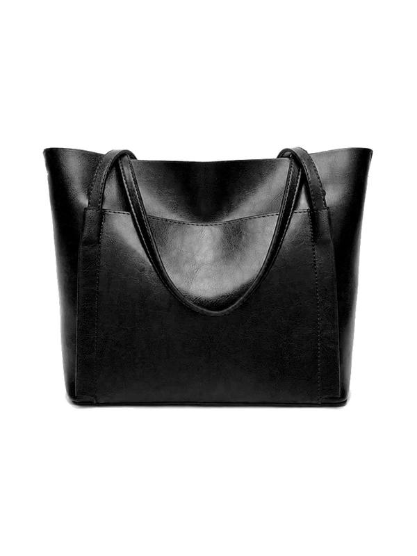 Women's Solid Color Large Capacity Tote Bag, Fashionable Shoulder Bag For Teen Girl, Women, College Student, Rookies & White-collar Workers Perfect For Office, College, Work, Business, Commute 1