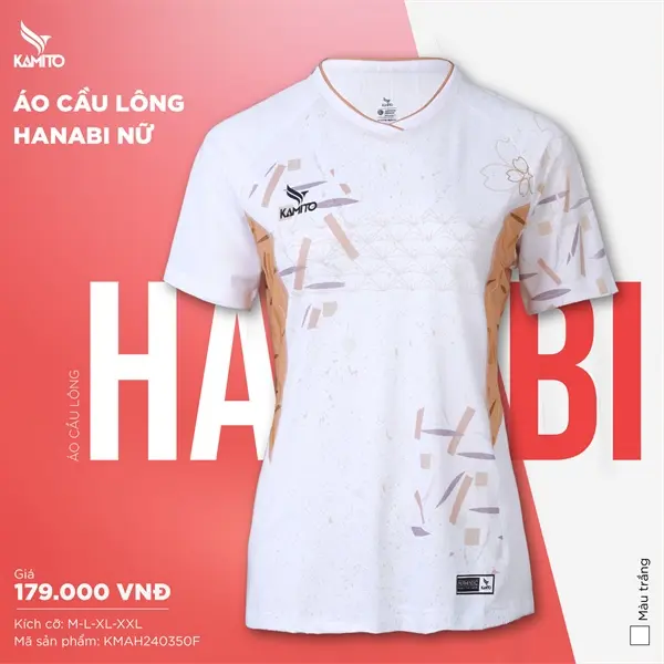 Áo cầu lông Kamito Hanabi Nữ Trắng Sport