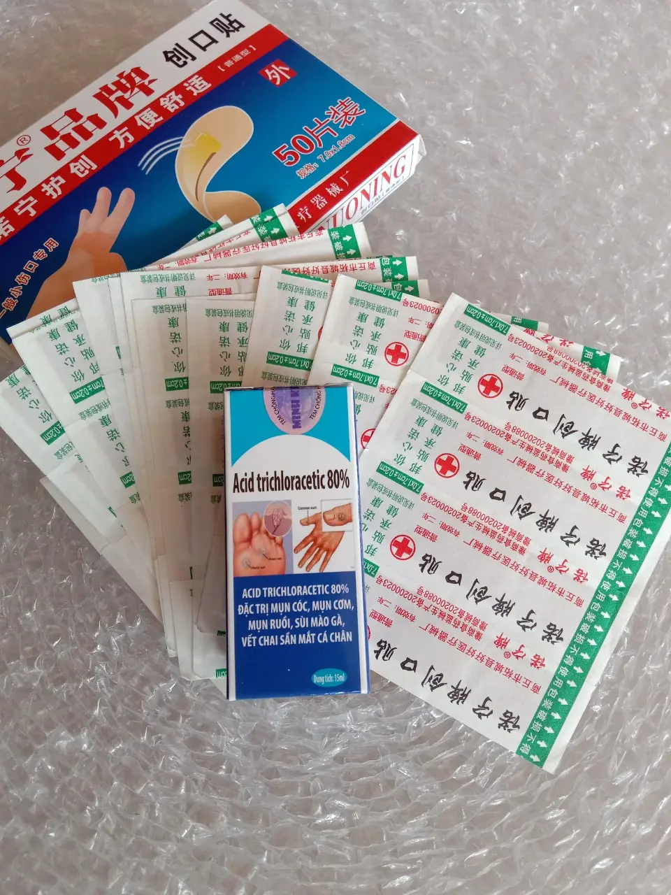 Combo 1 Chai chấm mụn cóc Acidtrichloracetin 80% + 1 hộp băng dán cá nhân 50 cái dành cho cả nam và Nữ