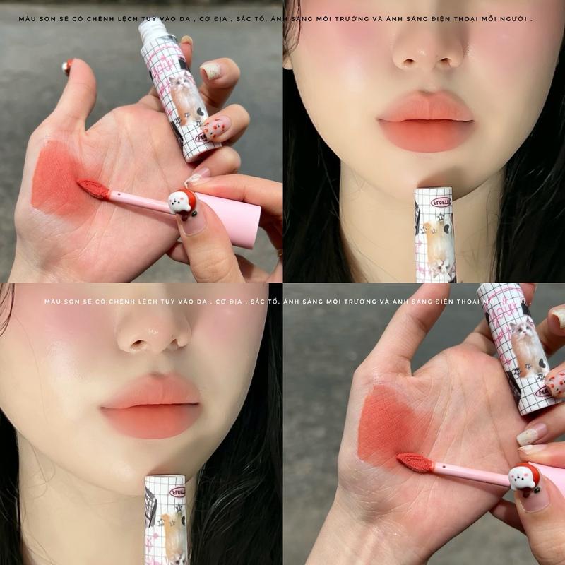 Son Kem Bùn Flortte Beauty Sticker Cat Mềm Mịn Môi. Cosmetic Women