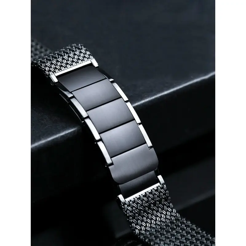 Dây đeo từ tính cho iWatch Ultra, Dây đeo kim loại dệt, Dành cho các mẫu iWatch Ultra 49mm, 45mm, 44mm, 41mm và 40mm, Dành cho nam giới, Dòng đồng Đồng Hồ Apple 9, 8, 7, SE, 6, 5, 4, 3, S8 Ultra, Bao gồm dây đeo 3
