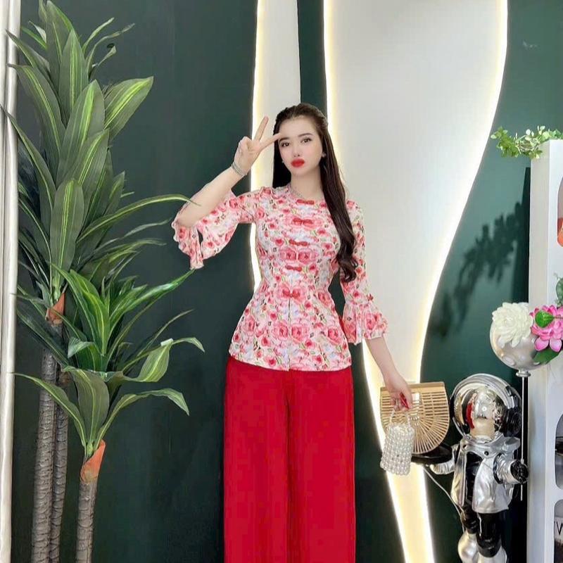 Bộ Ba Ba Tay Bèo Sang Trọng Trang Ngã Chất Lụa Mango Cao Cấp Size 45-70kg Tùy Chiều Cao Áo Lụa Mềm Mịn Thấm Hút Tốt Quần Lụa Dày Dặn Chống Lộ Nội Y