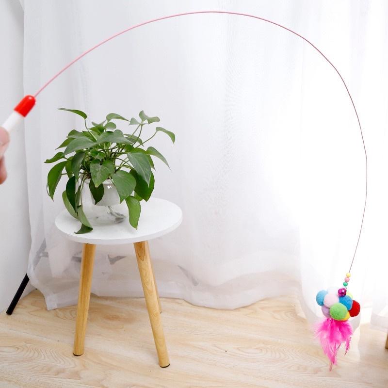 Đồ Chơi Cần Câu Vờn Mèo Tương Tác Lông Vũ 5