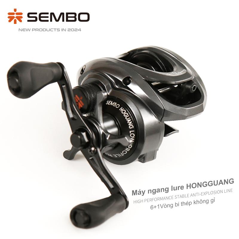 Máy ngang HONG GUANG SEMBOLURE máy ngang thông dụng máy câu cá nhỏ siêu nhẹ ném xa hai spool đi kèm có tiếng drag chống rối dây