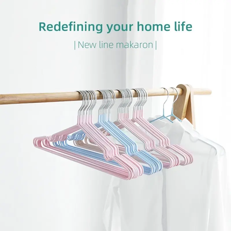 PROMO Gantungan Baju Isi 10 Pcs Warna Warni Hanger Kawat Coating Lapis Plastik Kuat Dan Lentur 4
