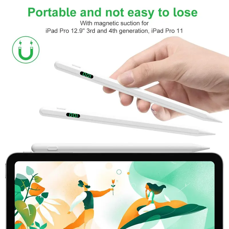 Rechargeable Magnetic Stylus Pen, Portable Rechargeable Stylus Pen with Digital Display, Touch Screen Pen for iPad & Android Devices, Wireless Digital Products 4