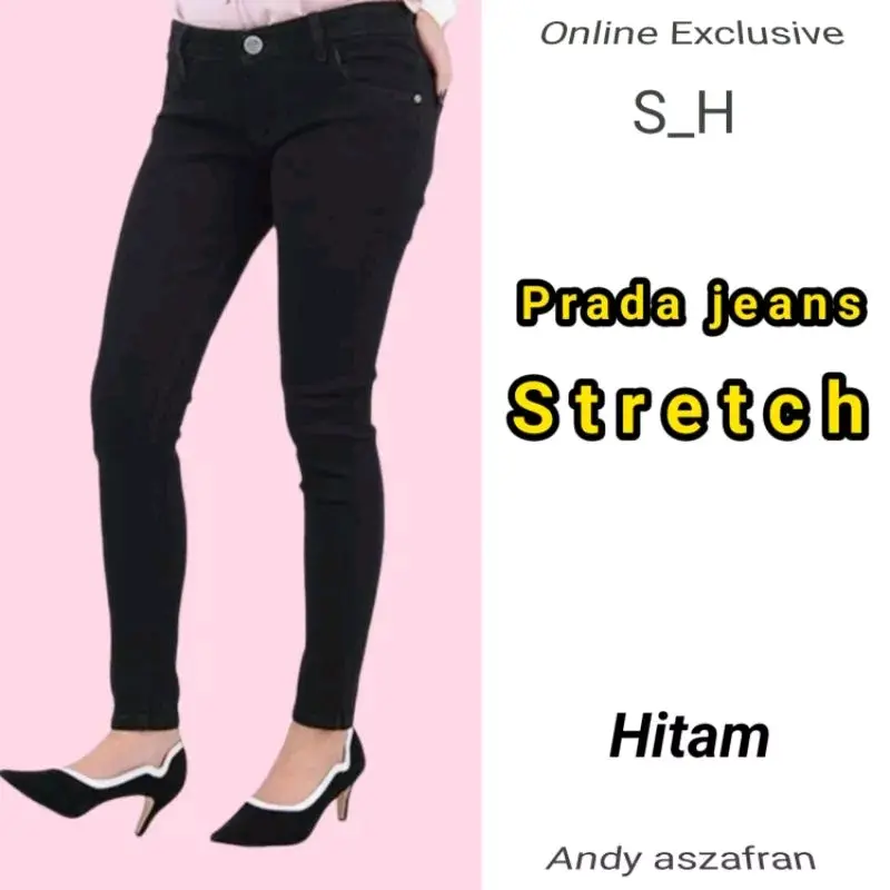 CELANA CEWEK RESLETING SOFT JEANS PANJANG WANITA MELLAR FASHION TRENDINGGG Slim-fitting Santai Low Waist 3