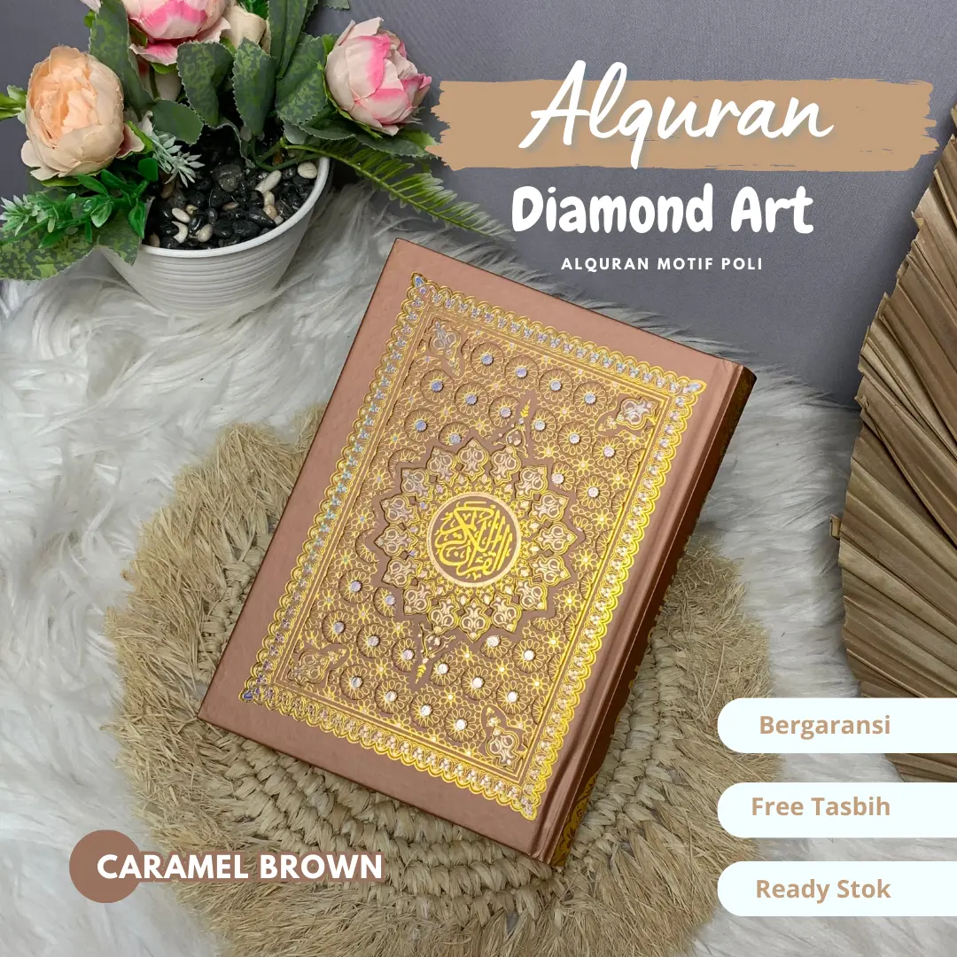 Alquran Diamond Art Poli Non Custom Free Tasbih 33 Butir | Alquran Mahar | Seserahan Hard Cover Edisi Khusus Mushaf