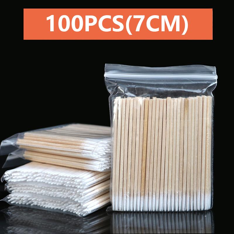 Product Introduction of 100pcs Micro Wood Cotton Swab Eyelash Extension Tools Tatoo Microblading Cleaning Wooden Sticks Cosmetic Cotton Brush Buds Tip 22