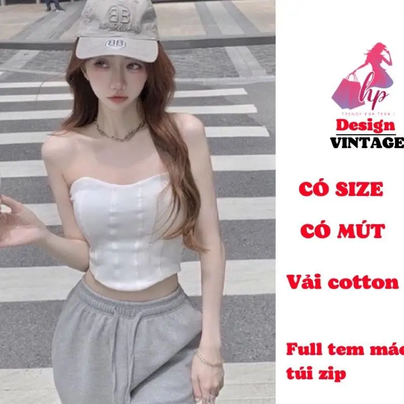 Áo corset ống cúp ngực croptop có mút HP FASHIONTREND áo quây nữ tôn dáng sang chảnh  G588