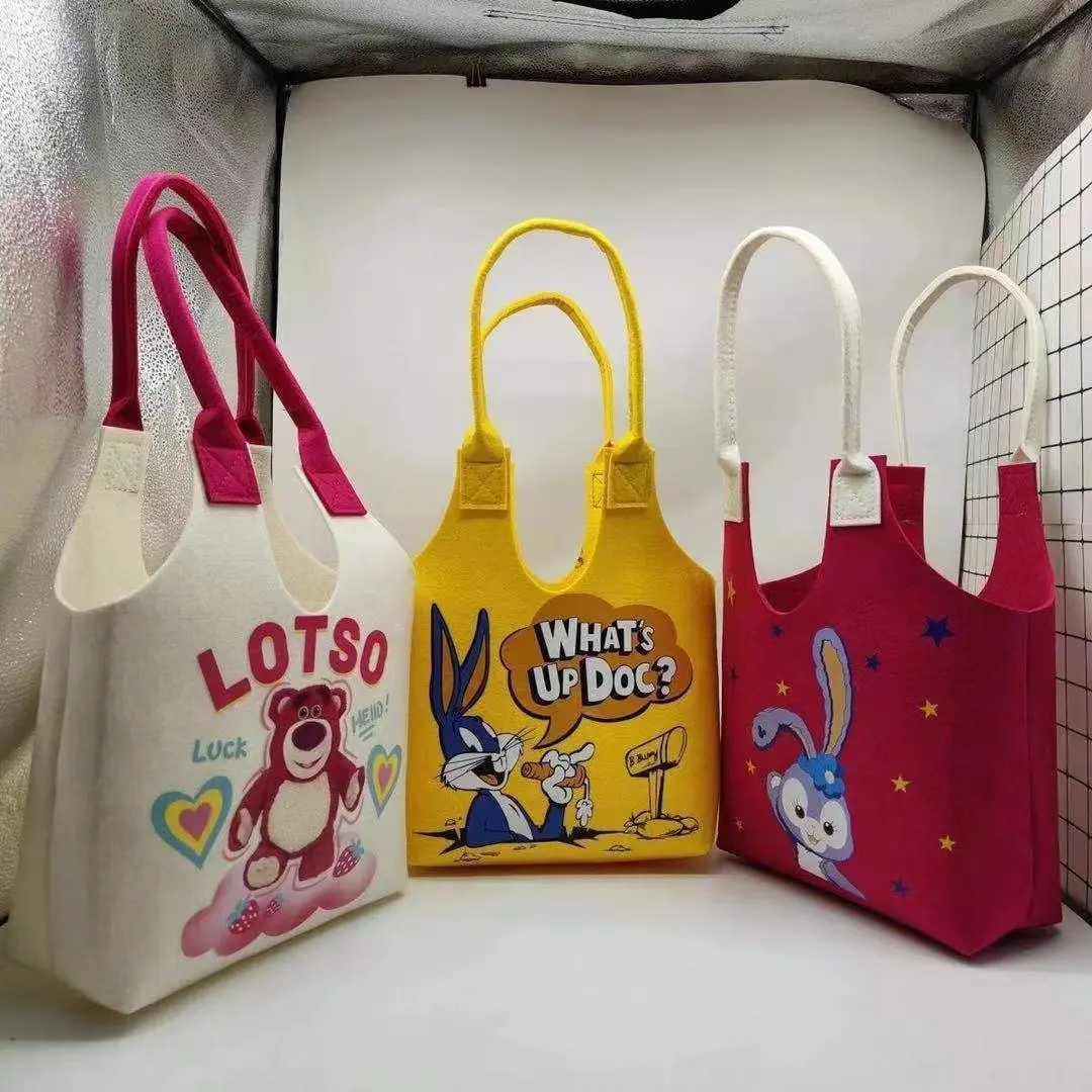 New Felt Bag Portable Cartoon Student Cute Handbag Gift Box Measuring Felt Cloth Handbag