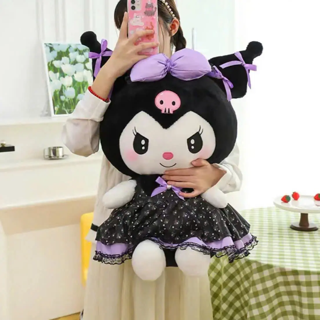 Thú Nhồi Bông Kuromi đáng yêu hàng nhập khẩu làm quà tặng cho bé nhiều size 40/50/65/85 cm Thú Bông Toy Đồ Chơi