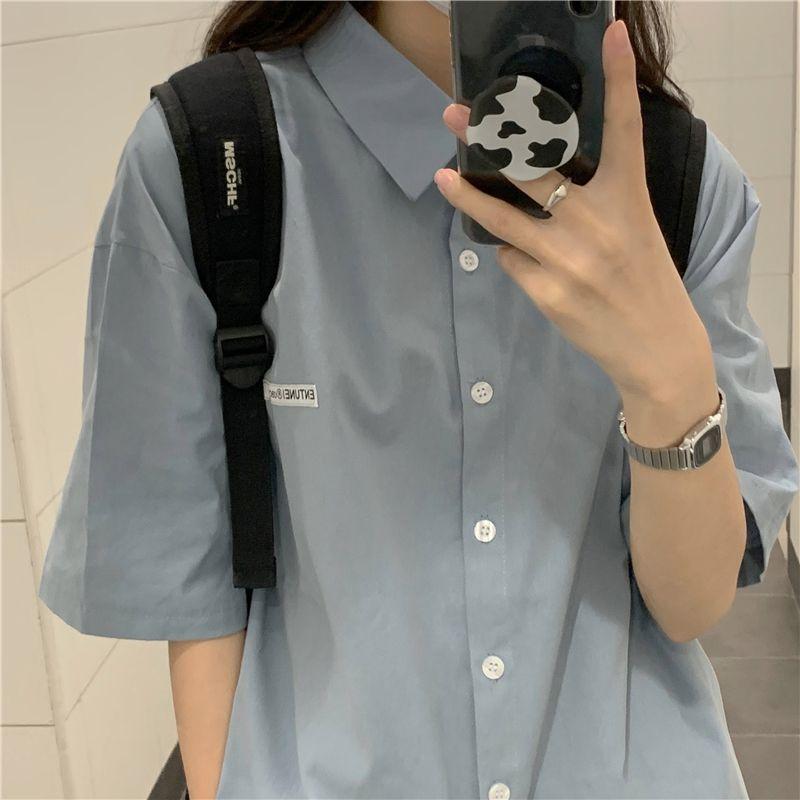 Product Introduction of Áo Sơ Mi Cổ Polo, Phong Cách Preppy, Dáng Rộng Vừa Vặn, Dễ Phối Đồ, ngắn Tay, Hàng Mới Về Mùa Xuân 2023, Phong Cách Hàn Quốc, Thích Hợp Cho Phong Cách BF, Có Thể Mặc Ngoài Trời Nữ Top 3