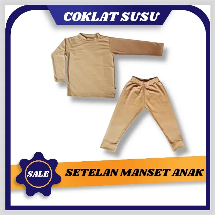 Setelan Manset dan Legging Anak Usia 1-10 Tahun Warna ( Coklat Susu ) Lengan Panjang Anak Laki-laki dan Perempuan...
