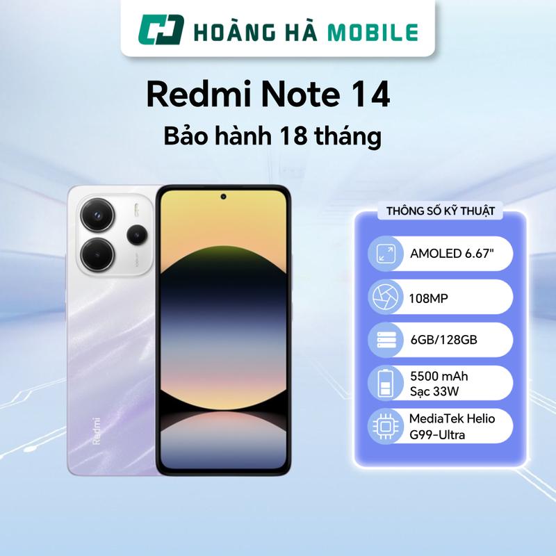  Điện thoại di động Xiaomi Redmi Note 14 5G 8GB 256GB - Chính hãng  Nguyên Seal Chưa Active  