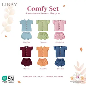 NEW-LIBBY COMFY SET EARTH COLOR SERIES Setelan Pendek Kancing Depan Celana PENDEK (1 Stel / pack)