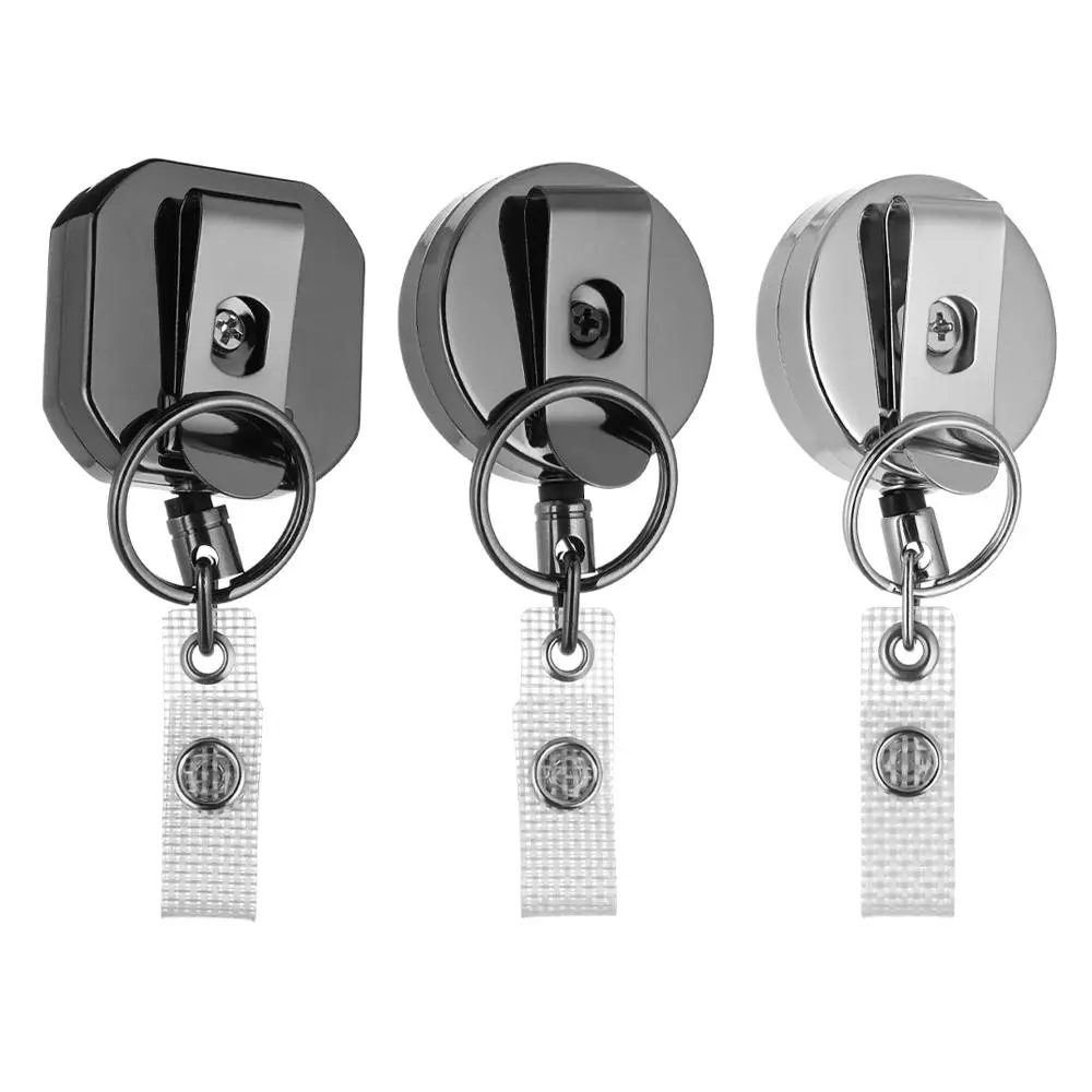 New Anti Lost Retractable ID Card Badge Holder Retractable Key Chain Lanyard Clip Badge Reel Clip