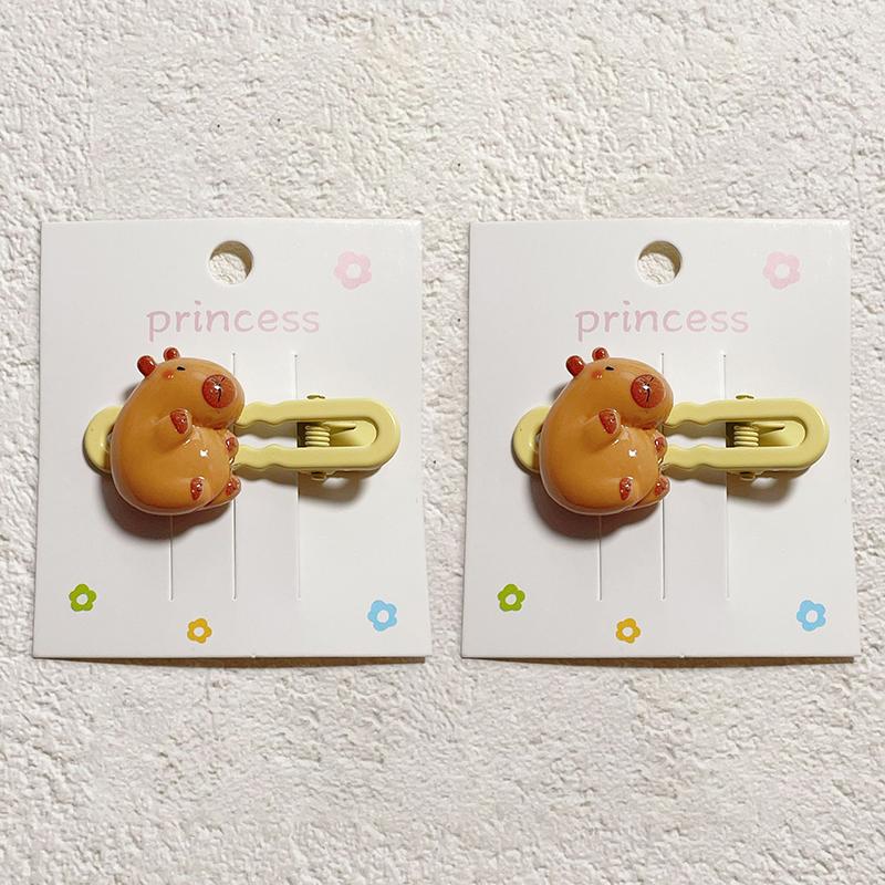 Kẹp Tóc Capybara Hoạt Hình, Dễ Thương Và Ngọt Ngào, Kẹp Đầu Động Vật Hoạt Hình, Kẹp Bên Cho Bé Gái Và Trẻ Em, Phụ Kiện Tóc, Quà Tặng, Bộ 2 Chiếc 6