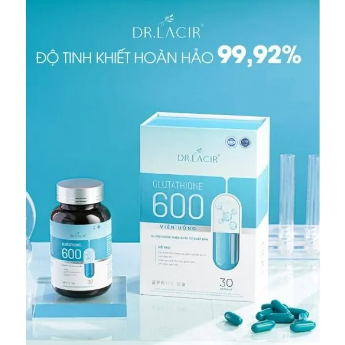Viên Uống Nám Trắng Da Glutathione 600 Dr Lacir Chính Hãng Hạn Chế Lão Hoá Da, Nếp Nhăn, Tăng Nội Tiết Tố Nữ 2