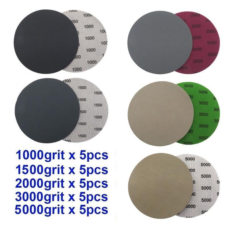 60Pcs 6 Inch Sanding Discs Hook And Loop, Wet Dry Sanding Discs 800 1000 1500 2000 3000 5000 Grit Orbital Sander 60pcs 6 Inch Non Hole Grinding Disc Sandp