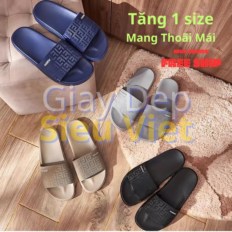 [ tăng 1 size)Dép Cao Su Lê Luofu Đúc Liền   Nguyên Khối PVC  Nam Nữ Quai Ngang Siêu Bền Đẹp Chống Thấm Nước Chống Trơn Trượt DéP Slipper Đế Bằng