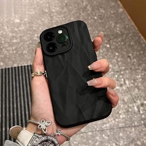 Compatible with Apple 15 Matte Phone Case iPhone 84% off Wrinkled Simple Shockproof 13 Silicone Soft Case Solid Color