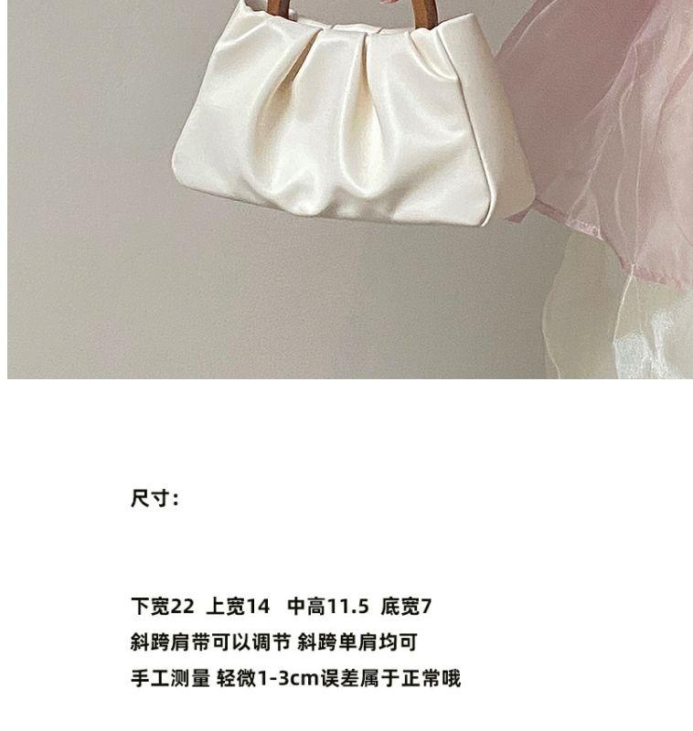 Product Introduction of Túi Nữ, Phong Cách Mới, Niche Hươu, Có Tay Cầm Bằng Gỗ, Thiết Kế Đám Mây Xếp Ly Túi Xách Nhỏ Đeo Vai Và Đeo Chéo, Túi Mini, 2024 1
