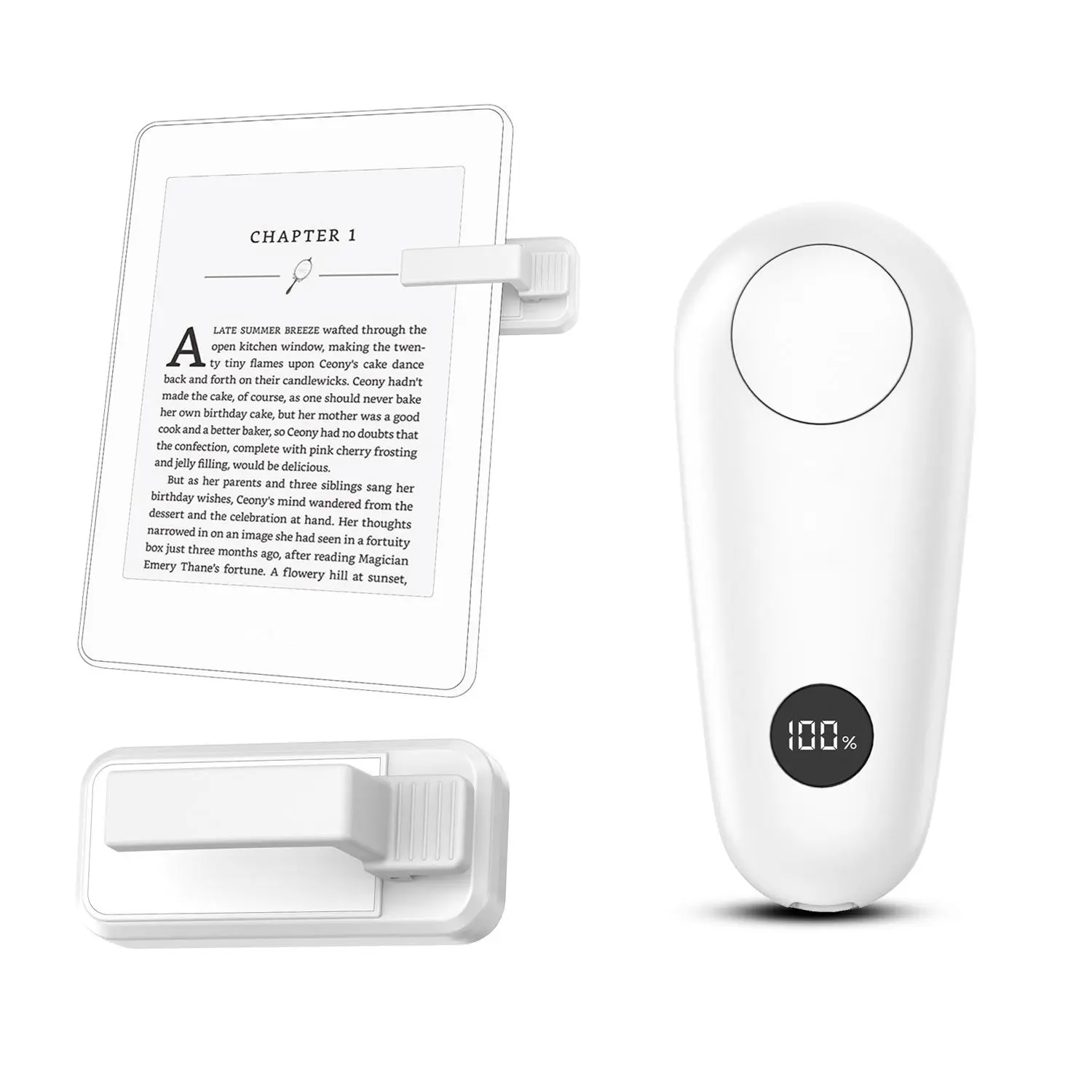 Remote Control Page Turner, Camera Camcorder Remote Control, Durable Page Turner Clicker for iPad Tablets Reading Novels with Power Display