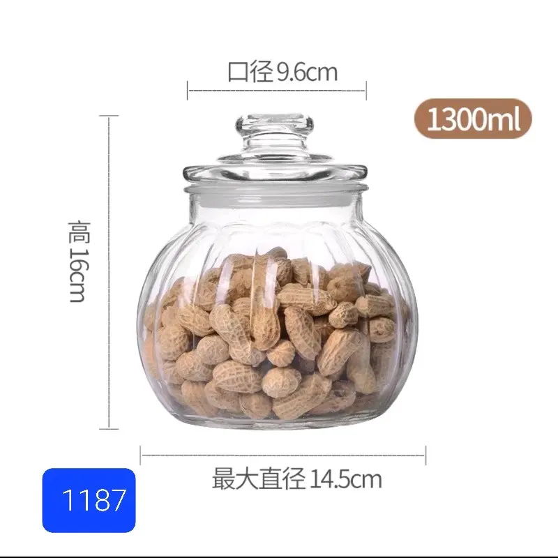 Lọ thủy tinh hình quả bí dung tích 750- 1300- 1900 -2800 ml 3