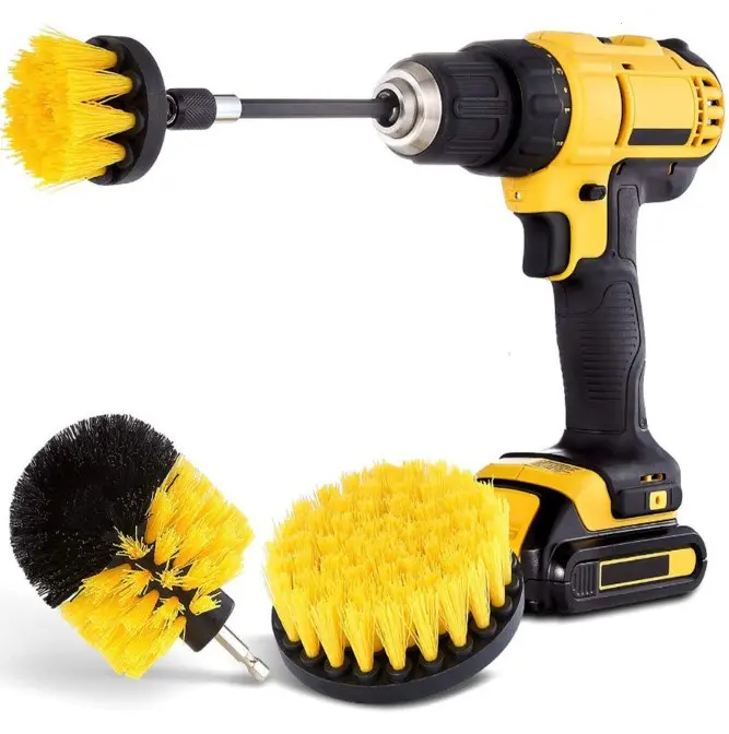 Bộ Đầu Bàn Chải Gắn Máy Khoan - Dụng Cụ Vệ Sinh Nhà Cửa Thông Minh 1