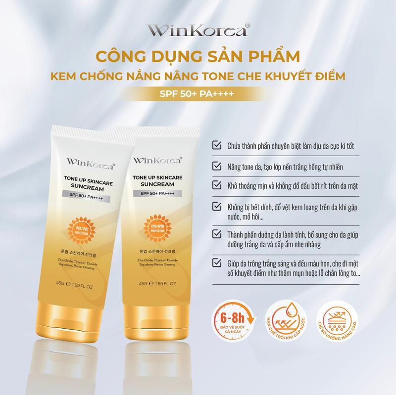 Product Introduction of Kem Chống Nắng Nâng Tone Kiềm Dầu Che Khuyết Điểm SPF 50 + PA ++++ Thương Hiệu : WinKorea Skincare Sunscreen Chăm Sóc Da Nữ Làm Đẹp Da 5