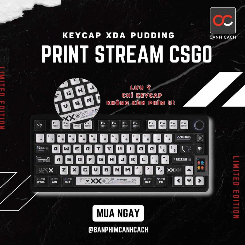 Keycap Print Stream Profile XDA 121 nút chất liệu PBT cho bàn phím cơ V2